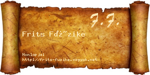 Frits Füzike névjegykártya